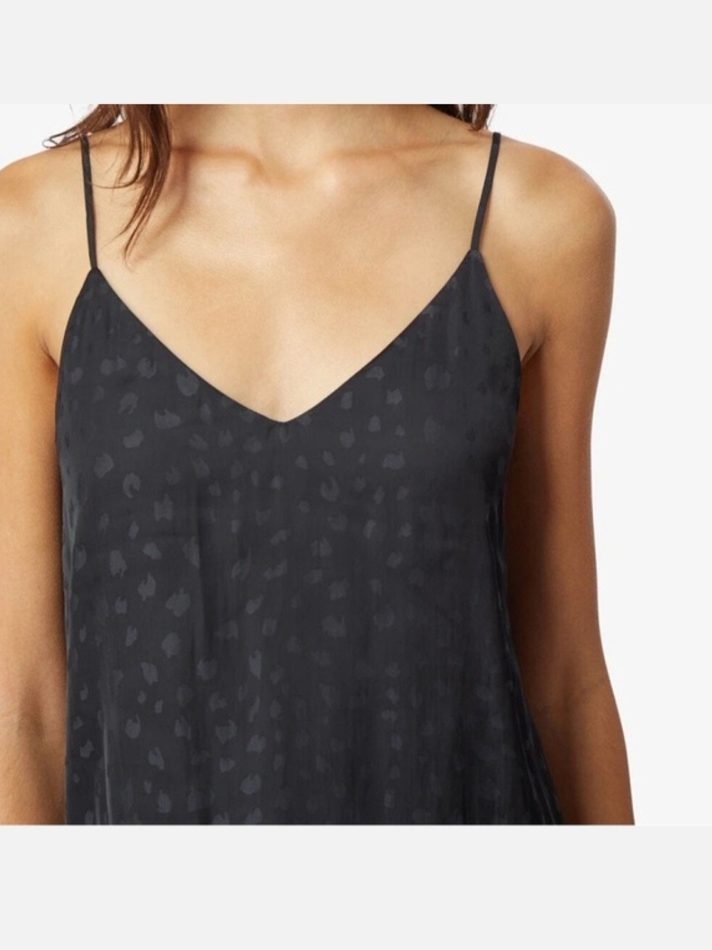 Habitual Black Satin (Feel) Leopard-Print Slip Top 2X